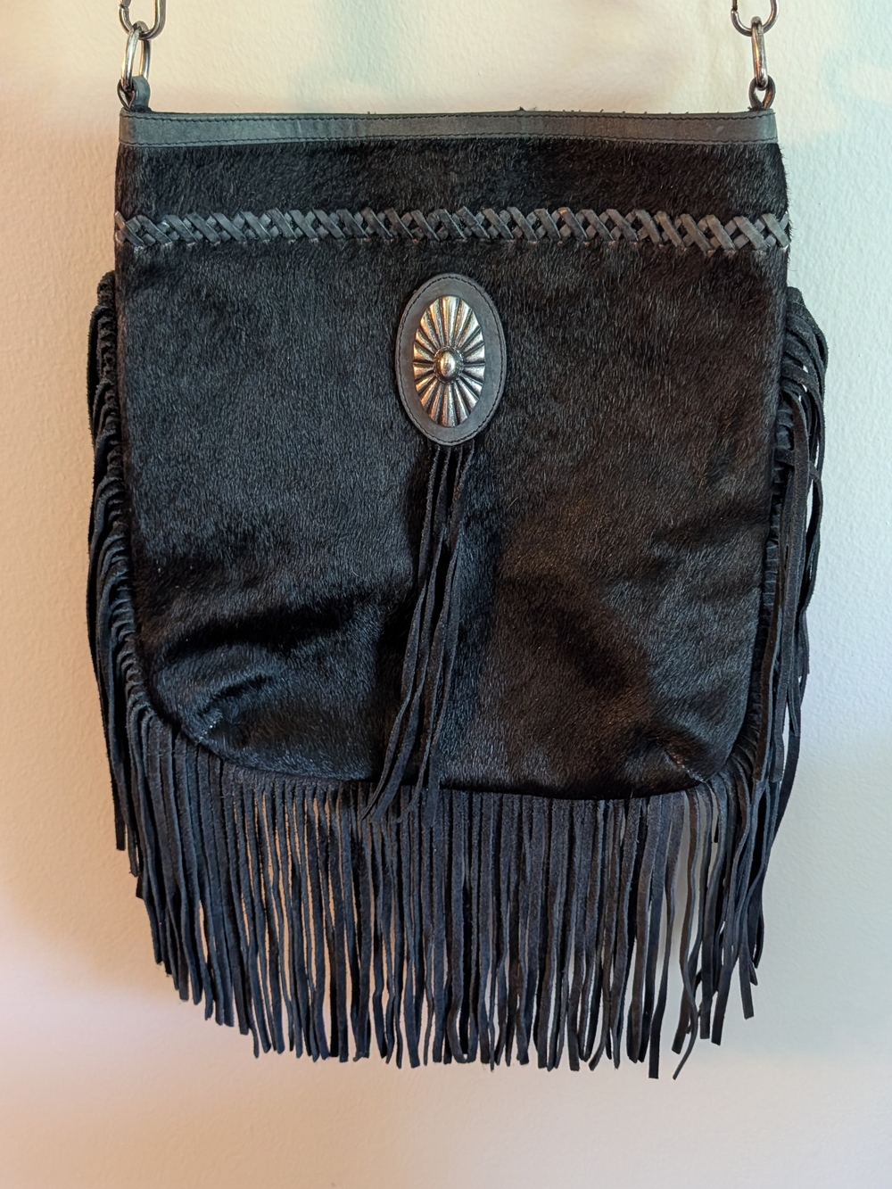 Idyllwind Black Leather Purse With Fringe